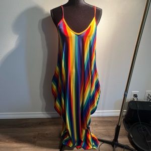 Rainbow swim suit cover-up gently worn. One size fits all